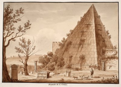 De Piramide van C. Cestius, 1833 door Agostino Tofanelli